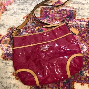 Coach pink crossbody bag! Well loved! Used cond.